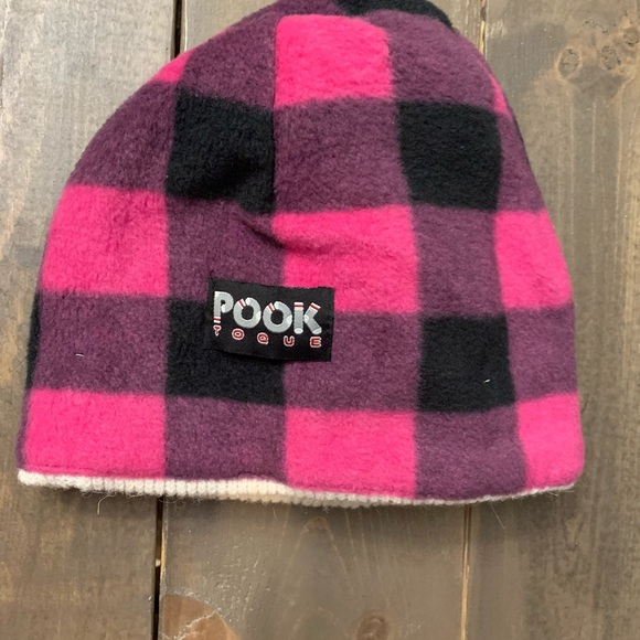 Never worn adorable girls “POOK TOQUE” pink/grey - Picture 3 of 5